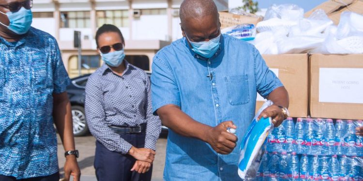 Mahama donates PPEs to hospitals to fight COVID-19 pandemic