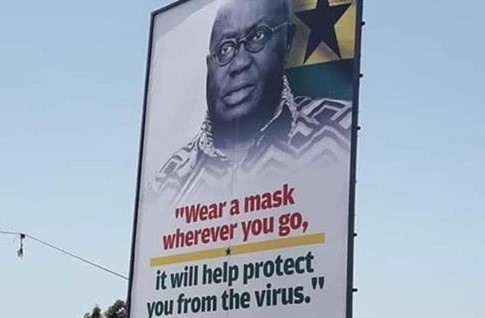 The Minister of Information, Kojo Oppong Nkrumah says a billboard communicating the importance of wearing a face mask which also features