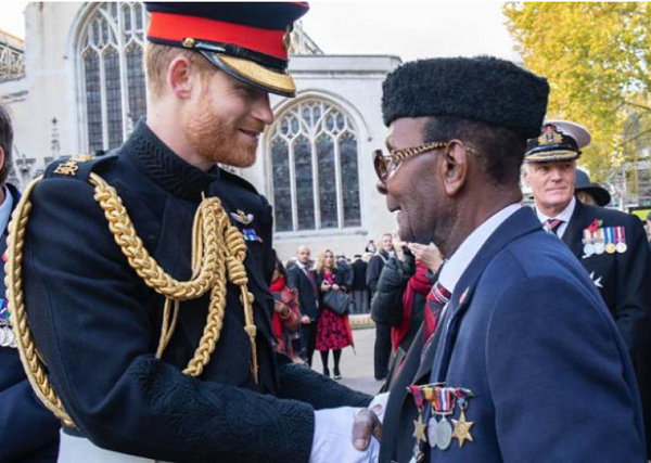 Prince Harry congratulates 95yr old Ghanaian who walked for charity