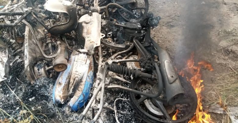 Videos | Gun shots fired, motorbikes burnt as EC officials flee for their lives during voter registration at Kasoa