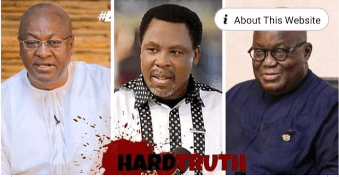 TB Joshua predicts the winner of 2020 elections in Ghana