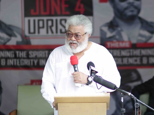 Former President Jerry John Rawlings has served notice he will soon deal with a “callous agenda of bile by the likes of Kwamena Ahwoi” in defending himself. He says those people with the “callous agenda” are “desperately seeking control of the NDC party” which he says faces collapse and may drown on the words of those in authority of the party if care is not taken. And this he will do in spite of finding it tiring and tedious to be engaging in self defence when he has given his all, all these years. Mr. Kwamena Ahwoi recently published a book that details some of his working relations and close encounters with the former President, who has subsequently disputed some of the contents of the book, 'Working with Rawlings'. Rawlings served the notice in a statement issued by his office in which he commends the Asantehene, Otumfuo Osei Tutu II and President of the National House of Chiefs, Togbe Afede XIV. Rawlings thanked Otumfuo for “the steps he has taken, to seriously protect the environment and also to thank him for tampering justice with mercy on Nana Bantamahene”, following the controversial illegal appropriation of Kumasi lands for private gain, and Togbe Afede for taking the initiative to lead a delegation of Volta Chiefs to border areas in the region to ascertain things for themselves relating to the ongoing voters registration exercise. According to Rawlings, we each have to take a cue from Asantehene’s action and be bold and audacious in our defence of the environment, especially from thieves and crooks. Similarly, Rawlings said the initiative by Togbe Afede was commendable becomes some of the unsightly things we see on the Internet do not speak well of us locally and internationally and it was important members of the team went to see things for themselves. Below is the full statement OTUMFUO DESERVES COMMENDATION I want to take the opportunity to congratulate the Asantehene for the steps he has taken, to seriously protect the environment and also to thank him for tampering justice with mercy on Nana Bantamahene. We each have to learn to take a cue from the Asantehene and be bold and audacious in our defence of the environment, especially from thieves and crooks, who with impunity can collect parcels of land anywhere, anyhow and do as they wish against the public good and the sanctity of nature. Let me also express my gratitude to Togbe Afede XIV, President of the National House of Chiefs for taking the initiative to lead a delegation of the Volta Region House of Chiefs to the border areas in the region to ascertain things for themselves. Some of the unsightly things we see on the Internet do not speak well of us locally and internationally. Much as I find it tiring and tedious to be engaging in self defence when I have given my all, all these years, I will soon deal with the callous agenda of bile by the likes of Kwamena Ahwoi, who are desperately seeking control of the NDC party. The NDC could, should and has survived on the authority of the word but if care is not taken, it will collapse and drown as has been happening, on the word of those in authority.