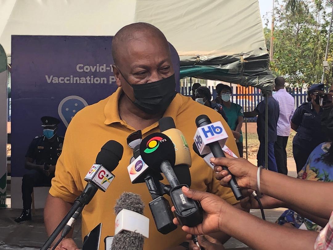 John Mahama receives COVID-19 vaccine